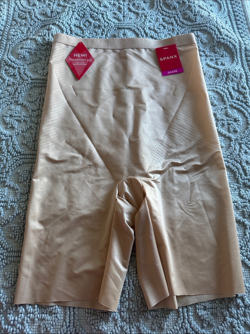 SPANX Nude High-Waist Shaping Long-Leg Shorts